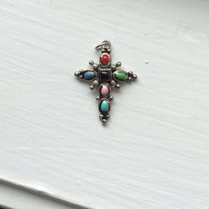 Colorful cross pendant